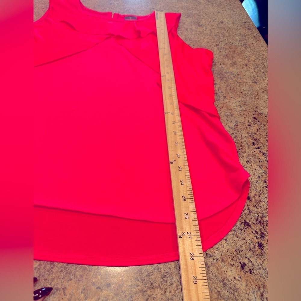 Worthington Sleeveless Top Hot Pink Ruffle Front Back Zipper Womens Size XL - Picture 10 of 10